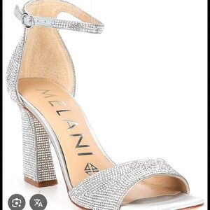 Antonio Melani Blair silver rhinestone heels size 10